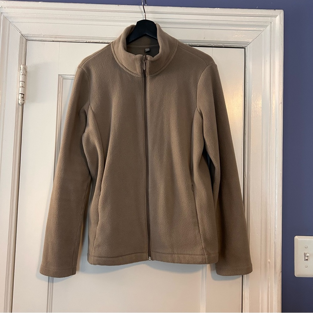 Uniqlo Tan Fleece Zip-Up Jacket